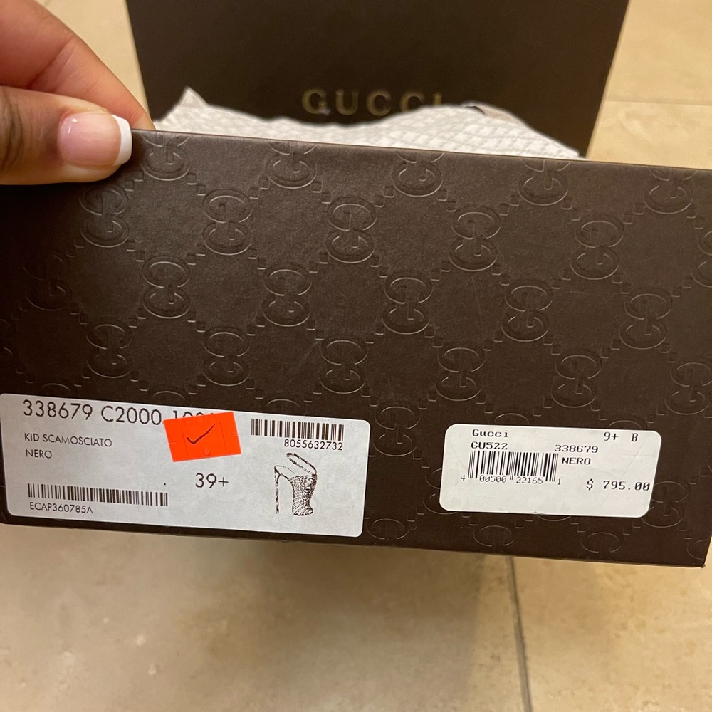 Gucci kid scamosciato nero heel - Picture 3 of 9